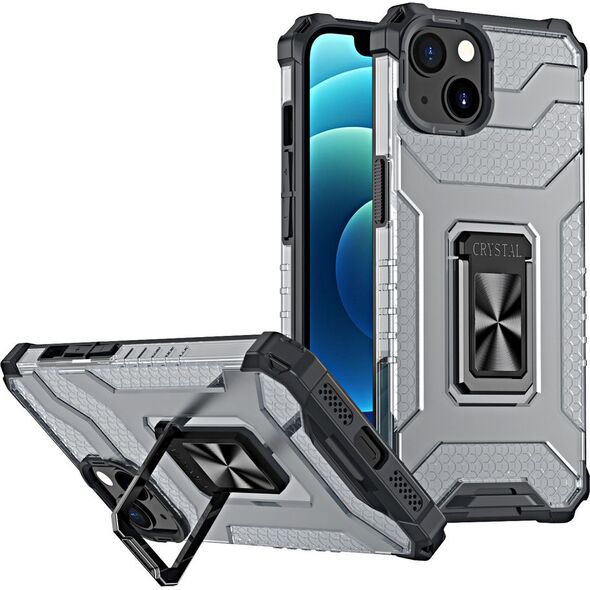 Hurtel Crystal Ring Case pancerne hybrydowe etui pokrowiec + magnetyczny uchwyt iPhone 13 czarny 9405224 9145576220610