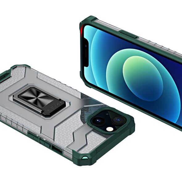 Hurtel Crystal Ring Case pancerne hybrydowe etui pokrowiec + magnetyczny uchwyt iPhone 13 zielony 9405231 9145576220634