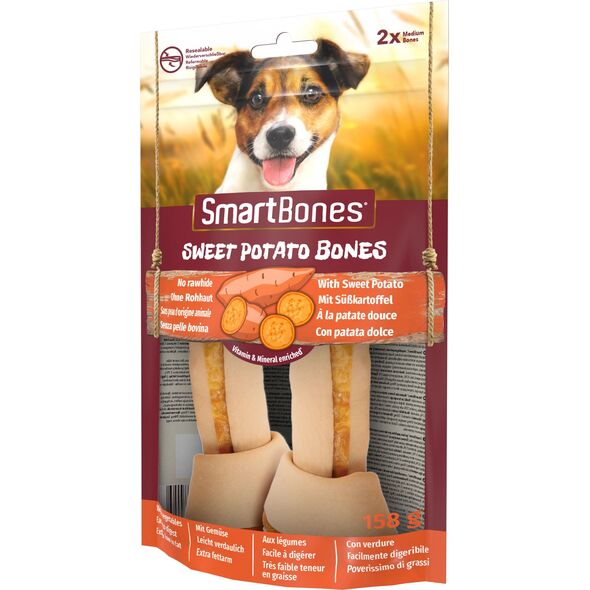 SmartBones Sweet Potato Bones Medium 2szt. [T027415] 9427550 810833027415