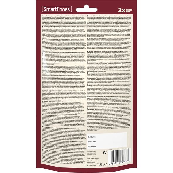 SmartBones Sweet Potato Bones Medium 2szt. [T027415] 9427550 810833027415