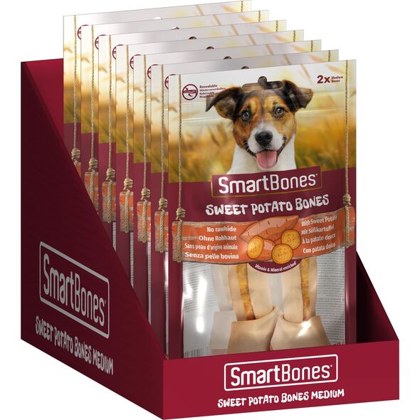 SmartBones Sweet Potato Bones Medium 2szt. [T027415] 9427550 810833027415