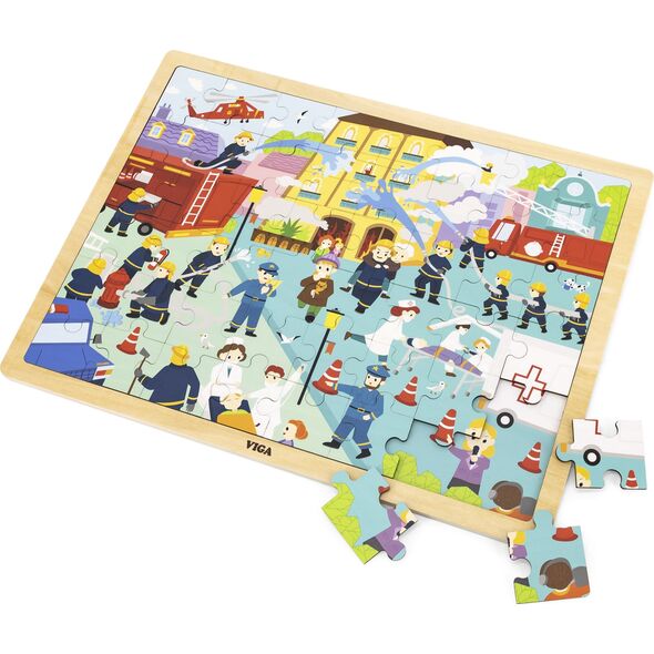 Viga Viga 44581 Puzzle na podkładce 48 elementów - poznajemy pracę strażaka 9500806 6971608445811