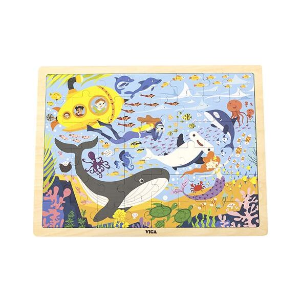 Viga Viga 44583 Puzzle na podkłądce 48 elementów - poznajemy morze i jego mieszkańców 9500808 6971608445835