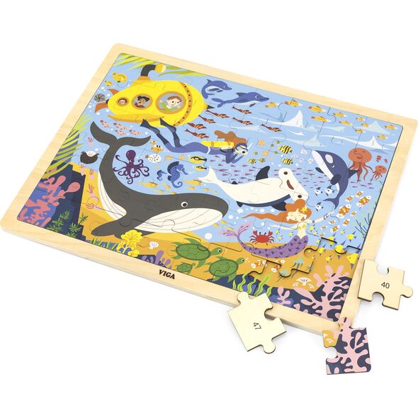 Viga Viga 44583 Puzzle na podkłądce 48 elementów - poznajemy morze i jego mieszkańców 9500808 6971608445835