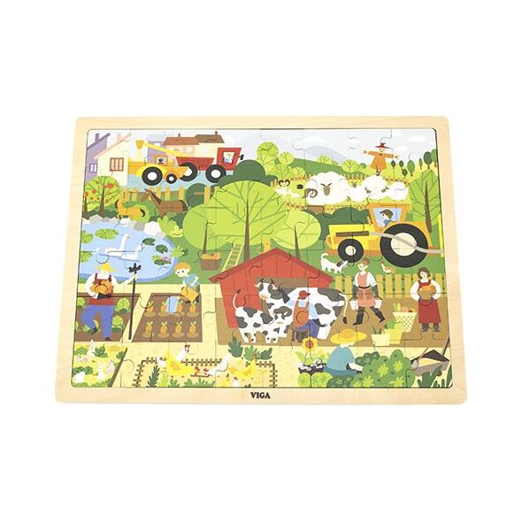 Viga Viga 44587 Puzzle na podkładce 48 elementów - poznajemy zoo 9500812 6971608445873