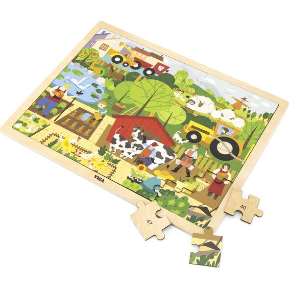 Viga Viga 44587 Puzzle na podkładce 48 elementów - poznajemy zoo 9500812 6971608445873