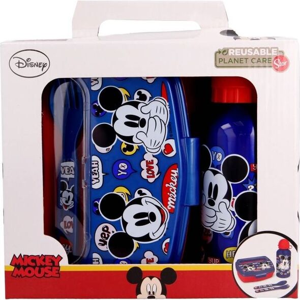 Mickey Mouse Mickey Mouse - Zestaw lunchbox, bidon 400ml, sztućce 9502162 8412497501632