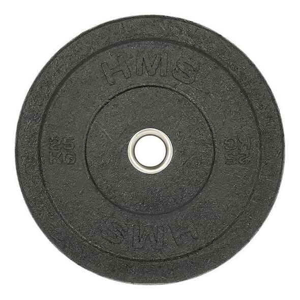 HMS Talerz Olimpijski Bumper Czarny 25 Kg 9503528 5907695596304