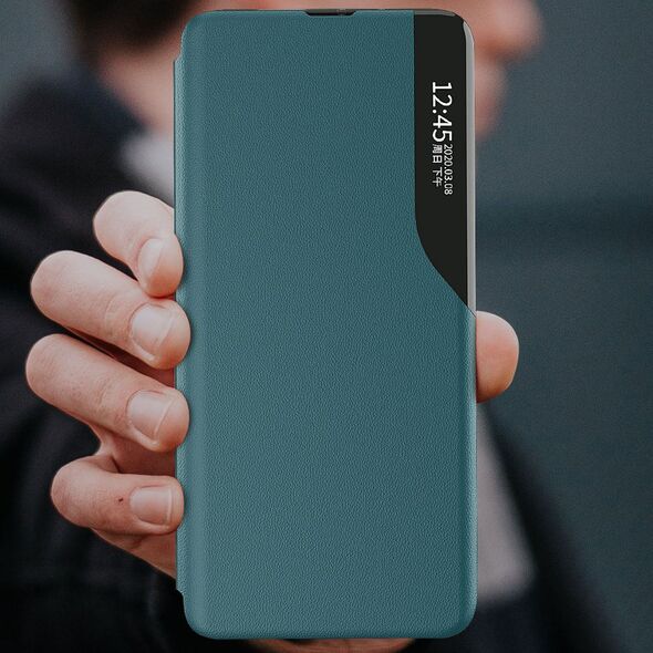 Hurtel Eco Leather View Case elegancki futerał etui z klapką i funkcją podstawki Samsung Galaxy A22 4G pomarańczowy 9511321 9145576220184