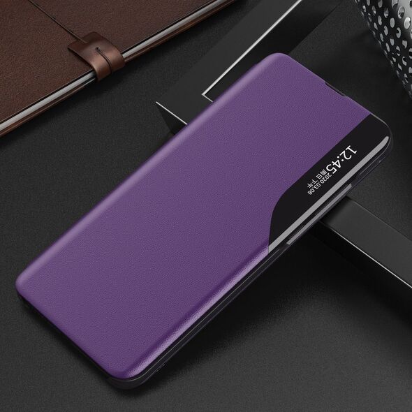 Hurtel Eco Leather View Case elegancki futerał etui z klapką i funkcją podstawki Samsung Galaxy A22 4G fioletowy 9511322 9145576220191