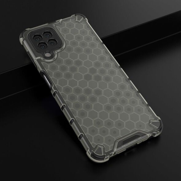 Hurtel Honeycomb etui pancerny pokrowiec z żelową ramką Samsung Galaxy A22 4G czarny 9511357 9145576213483
