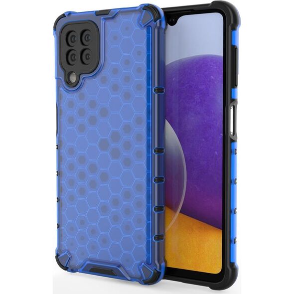 Hurtel Honeycomb etui pancerny pokrowiec z żelową ramką Samsung Galaxy A22 4G niebieski 9511358 9145576213490