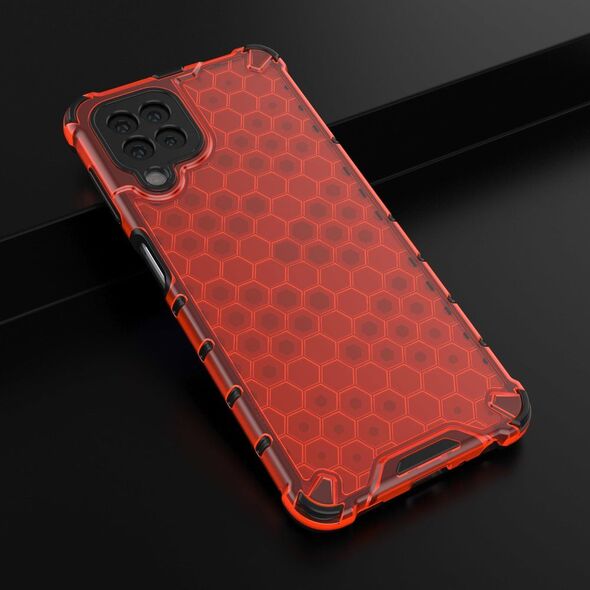Hurtel Honeycomb etui pancerny pokrowiec z żelową ramką Samsung Galaxy A22 4G czerwony 9511360 9145576213513