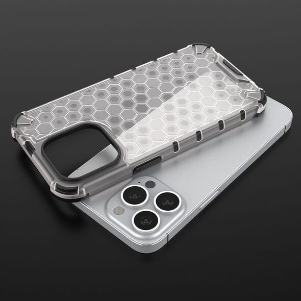 Hurtel Honeycomb etui pancerny pokrowiec z żelową ramką iPhone 13 Pro czerwony 9511377 9145576213315