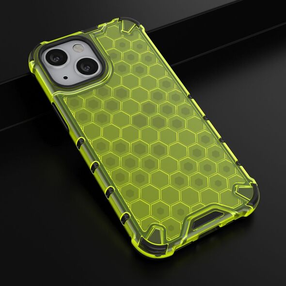 Hurtel Honeycomb etui pancerny pokrowiec z żelową ramką iPhone 13 mini zielony 9511386 9145576213407