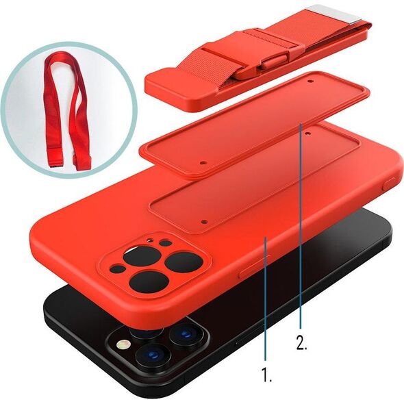 Hurtel Rope case żelowe etui ze smyczą łańcuszkiem torebka smycz iPhone 11 Pro Max czerwony 9511435 9145576217566