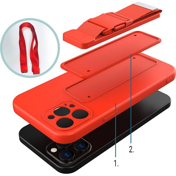 Hurtel Rope case żelowe etui ze smyczą łańcuszkiem torebka smycz iPhone 12 Pro Max jasnoniebieski 9511475 9145576217962