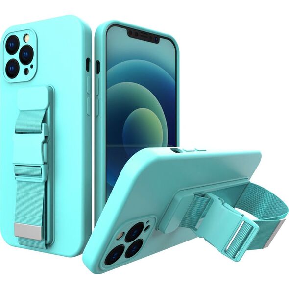 Hurtel Rope case żelowe etui ze smyczą łańcuszkiem torebka smycz iPhone 13 jasnoniebieski 9511493 9145576218143