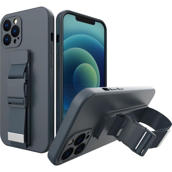 Hurtel Rope case żelowe etui ze smyczą łańcuszkiem torebka smycz Xiaomi Redmi Note 10 5G / Poco M3 Pro granatowy 9511620 9145576219416