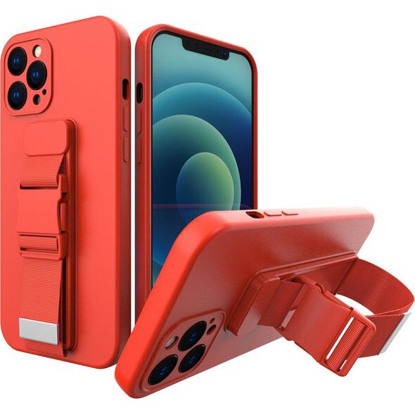 Hurtel Rope case żelowe etui ze smyczą łańcuszkiem torebka smycz Samsung Galaxy A32 4G czerwony 9511639 9145576219607