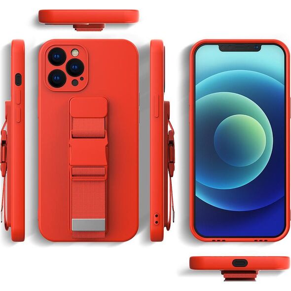 Hurtel Rope case żelowe etui ze smyczą łańcuszkiem torebka smycz Samsung Galaxy A12 różowy 9511663 9145576219843