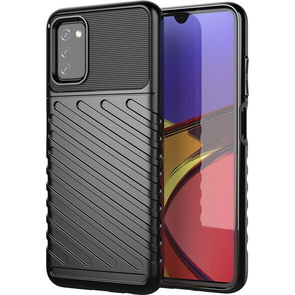 Hurtel Thunder Case elastyczne pancerne etui pokrowiec Samsung Galaxy A03s czarny 9511669 9145576220061