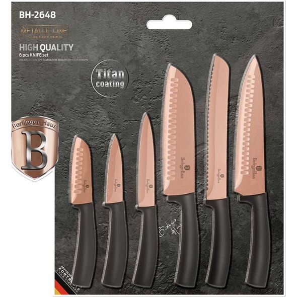 Berlinger Haus ZESTAW NOŻY KUCHENNYCH BERLINGER HAUS BH-2648 ROSE GOLD 9518456 5999108425899