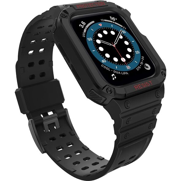 Hurtel Protect Strap Band opaska z etui do Watch 7 / 6 / 5 / 4 / 3 / 2 / SE (41 / 40 / 38mm) obudowa pancerny pokrowiec na zegarek czarny 9537646 9145576231524