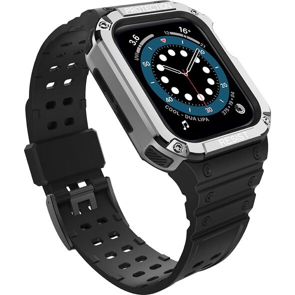 Hurtel Protect Strap Band opaska z etui do Watch 7 / 6 / 5 / 4 / 3 / 2 / SE (41 / 40 / 38mm) obudowa pancerny pokrowiec na zegarek czarny 9537652 5907769311925