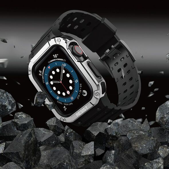 Hurtel Protect Strap Band opaska z etui do Watch 7 / 6 / 5 / 4 / 3 / 2 / SE (41 / 40 / 38mm) obudowa pancerny pokrowiec na zegarek czarny 9537652 5907769311925
