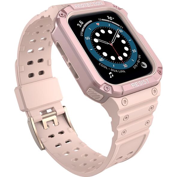 Hurtel Protect Strap Band opaska z etui do Watch 7 / 6 / 5 / 4 / 3 / 2 / SE (41 / 40 / 38mm) obudowa pancerny pokrowiec na zegarek różowy 9537655 5907769311895