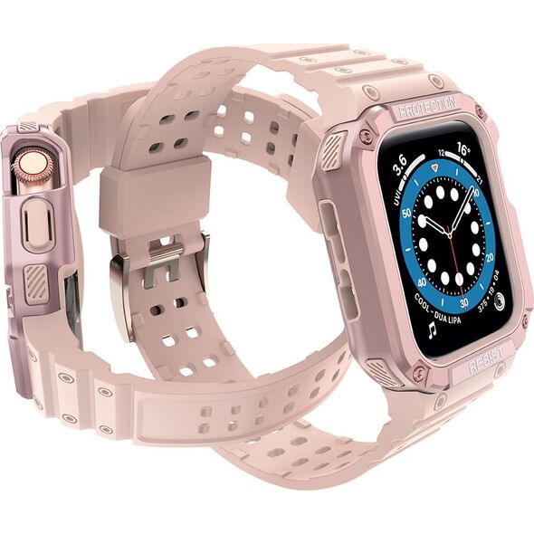 Hurtel Protect Strap Band opaska z etui do Watch 7 / 6 / 5 / 4 / 3 / 2 / SE (41 / 40 / 38mm) obudowa pancerny pokrowiec na zegarek różowy 9537655 5907769311895