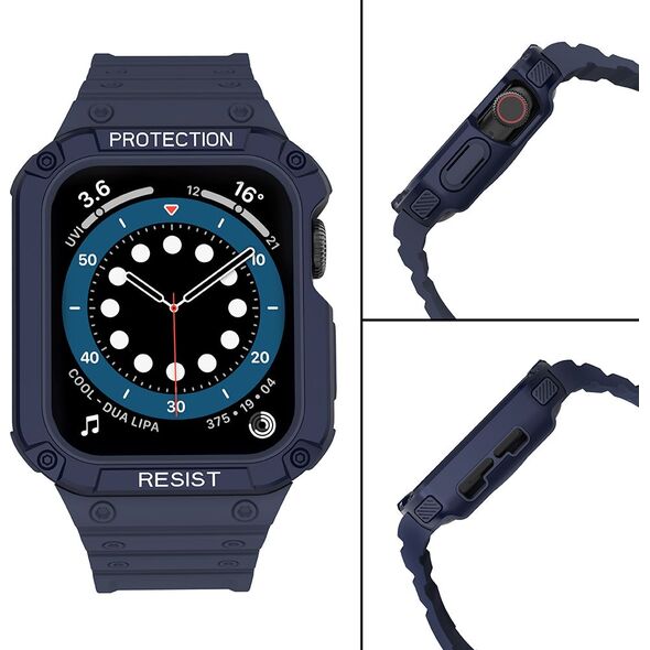 Hurtel Protect Strap Band opaska z etui do Watch 7 / 6 / 5 / 4 / 3 / 2 / SE (41 / 40 / 38mm) obudowa pancerny pokrowiec na zegarek niebieski 9537656 5907769311888