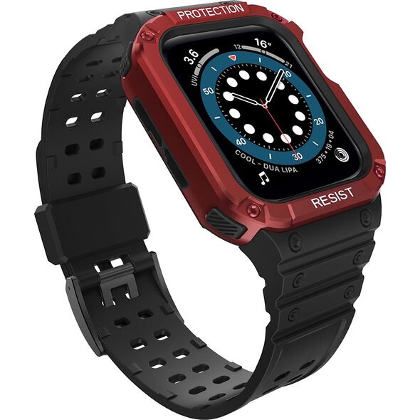 Hurtel Protect Strap Band opaska z etui do Watch 7 / 6 / 5 / 4 / 3 / 2 / SE (45 / 44 / 42mm) obudowa pancerny pokrowiec na zegarek czarny 9537658 5907769311864