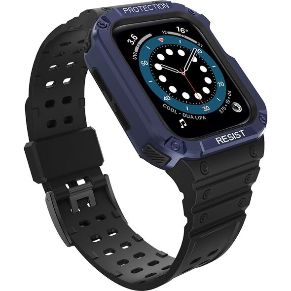 Hurtel Protect Strap Band opaska z etui do Watch 7 / 6 / 5 / 4 / 3 / 2 / SE (45 / 44 / 42mm) obudowa pancerny pokrowiec na zegarek czarny 9537661 5907769311840