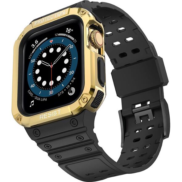 Hurtel Protect Strap Band opaska z etui do Watch 7 / 6 / 5 / 4 / 3 / 2 / SE (45 / 44 / 42mm) obudowa pancerny pokrowiec na zegarek czarny 9537662 5907769311833