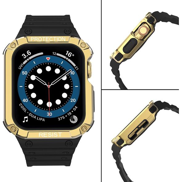 Hurtel Protect Strap Band opaska z etui do Watch 7 / 6 / 5 / 4 / 3 / 2 / SE (45 / 44 / 42mm) obudowa pancerny pokrowiec na zegarek czarny 9537662 5907769311833