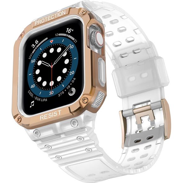 Hurtel Protect Strap Band opaska z etui do Watch 7 / 6 / 5 / 4 / 3 / 2 / SE (45 / 44 / 42mm) obudowa pancerny pokrowiec na zegarek różowy 9537663 5907769311826