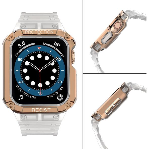 Hurtel Protect Strap Band opaska z etui do Watch 7 / 6 / 5 / 4 / 3 / 2 / SE (45 / 44 / 42mm) obudowa pancerny pokrowiec na zegarek różowy 9537663 5907769311826