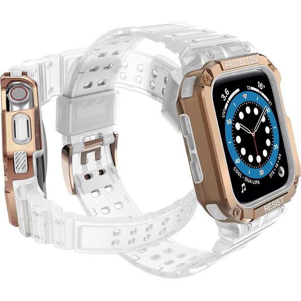 Hurtel Protect Strap Band opaska z etui do Watch 7 / 6 / 5 / 4 / 3 / 2 / SE (45 / 44 / 42mm) obudowa pancerny pokrowiec na zegarek różowy 9537665 9145576231722