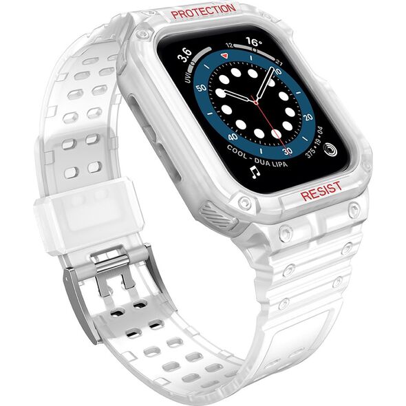 Hurtel Protect Strap Band opaska z etui do Watch 7 / 6 / 5 / 4 / 3 / 2 / SE (45 / 44 / 42mm) obudowa pancerny pokrowiec na zegarek biały 9537667 9145576231746
