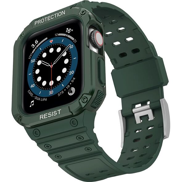 Hurtel Protect Strap Band opaska z etui do Watch 7 / 6 / 5 / 4 / 3 / 2 / SE (45 / 44 / 42mm) obudowa pancerny pokrowiec na zegarek zielony 9537670 9145576231784