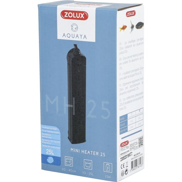 Zolux AQUAYA Mini Heater - grzałka do akw. 10-25 l kol. czarny 9539809 3336023361437