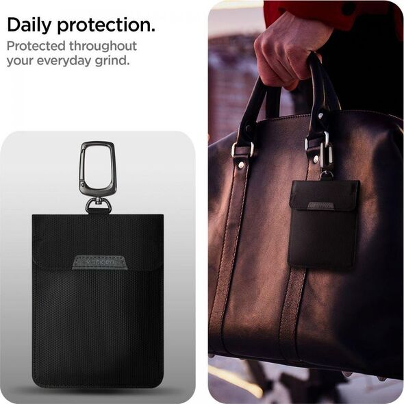 Spigen Klatka Faradaya Spigen Pouch Keyless RFID Signal Blocker Black 9540743 8809811854022