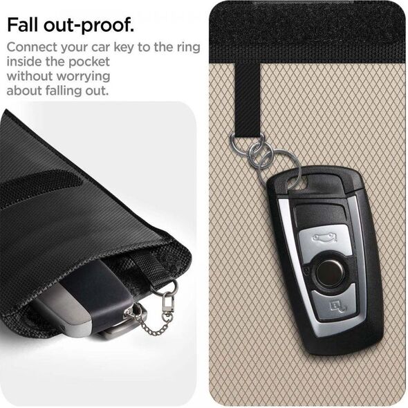 Spigen Klatka Faradaya Spigen Pouch Keyless RFID Signal Blocker Black 9540743 8809811854022