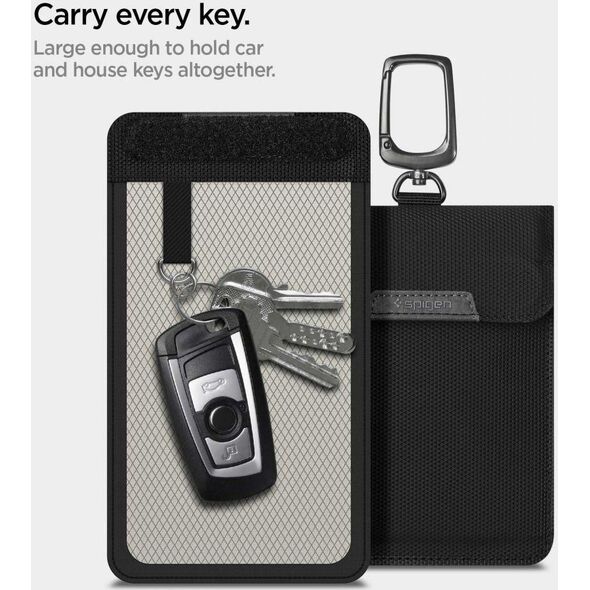 Spigen Klatka Faradaya Spigen Pouch Keyless RFID Signal Blocker Black 9540743 8809811854022