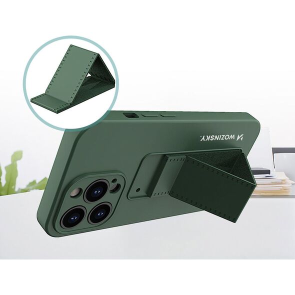 Wozinsky Wozinsky Kickstand Case elastyczne silikonowe etui z podstawką iPhone 13 Pro miętowy 9598988 9145576234129