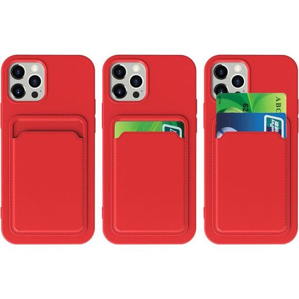 Hurtel Card Case silikonowe etui portfel z kieszonką na kartę dokumenty do iPhone 12 Pro Max pomarańczowy 9599139 9145576228180