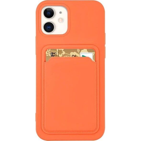 Hurtel Card Case silikonowe etui portfel z kieszonką na kartę dokumenty do iPhone 13 mini pomarańczowy 9599151 9145576228289