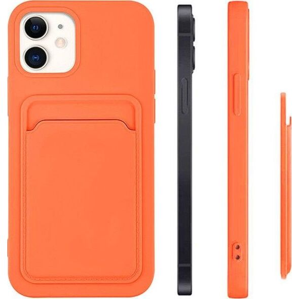 Hurtel Card Case silikonowe etui portfel z kieszonką na kartę dokumenty do Samsung Galaxy S21+ 5G (S21 Plus 5G) bordowy 9599236 9145576229118